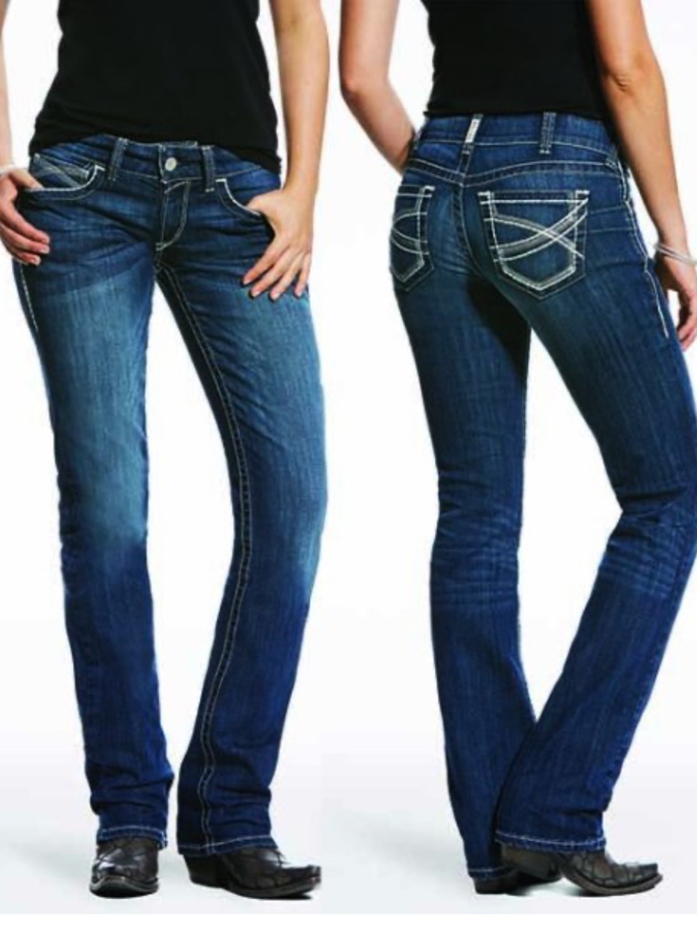 Ariat REAL Ivy Jeans Straight Leg in Dresden wash women’s sz 32 Long